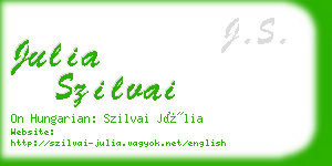 julia szilvai business card